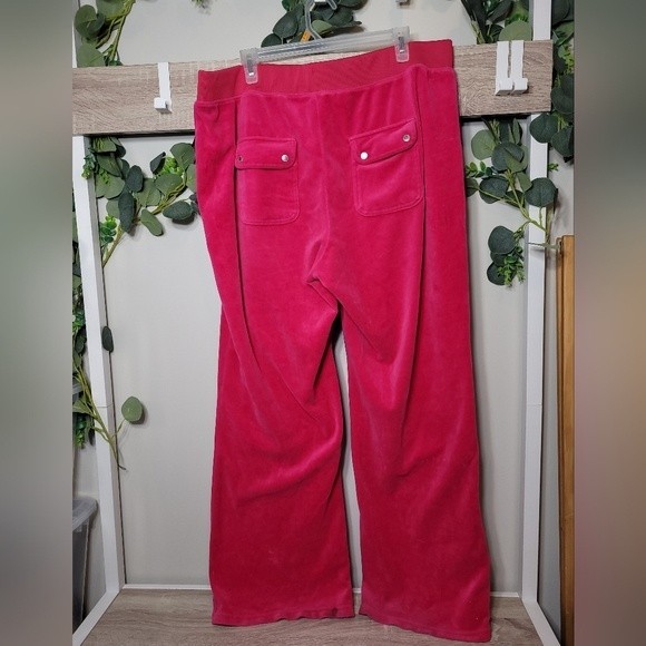 Iconic Juicy Couture Plus Size 1X Velour Track Pants Hot Pink Y2K Barbiecore - Picture 4 of 11